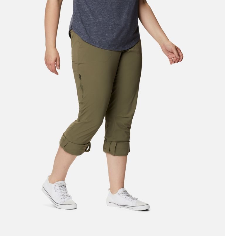 Pantaloni Columbia Saturday Trail Stretch Dama Masline Verzi | Plus Size GXQMZ8A10